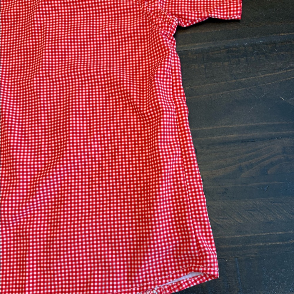 Blue Quail Little Girls Gingham Guayabera Red White Dress 2T - Picture 14 of 15